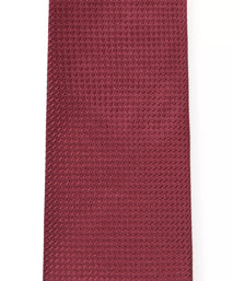 Burgundy Textured Plain Woven Silk Tie