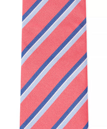 Sky Blue & Pink Regatta Stripe Silk Woven Tie