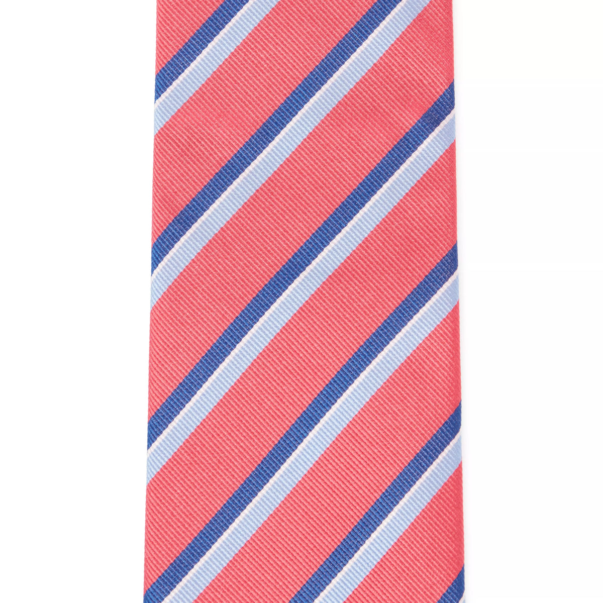 Sky Blue & Pink Regatta Stripe Silk Woven Tie