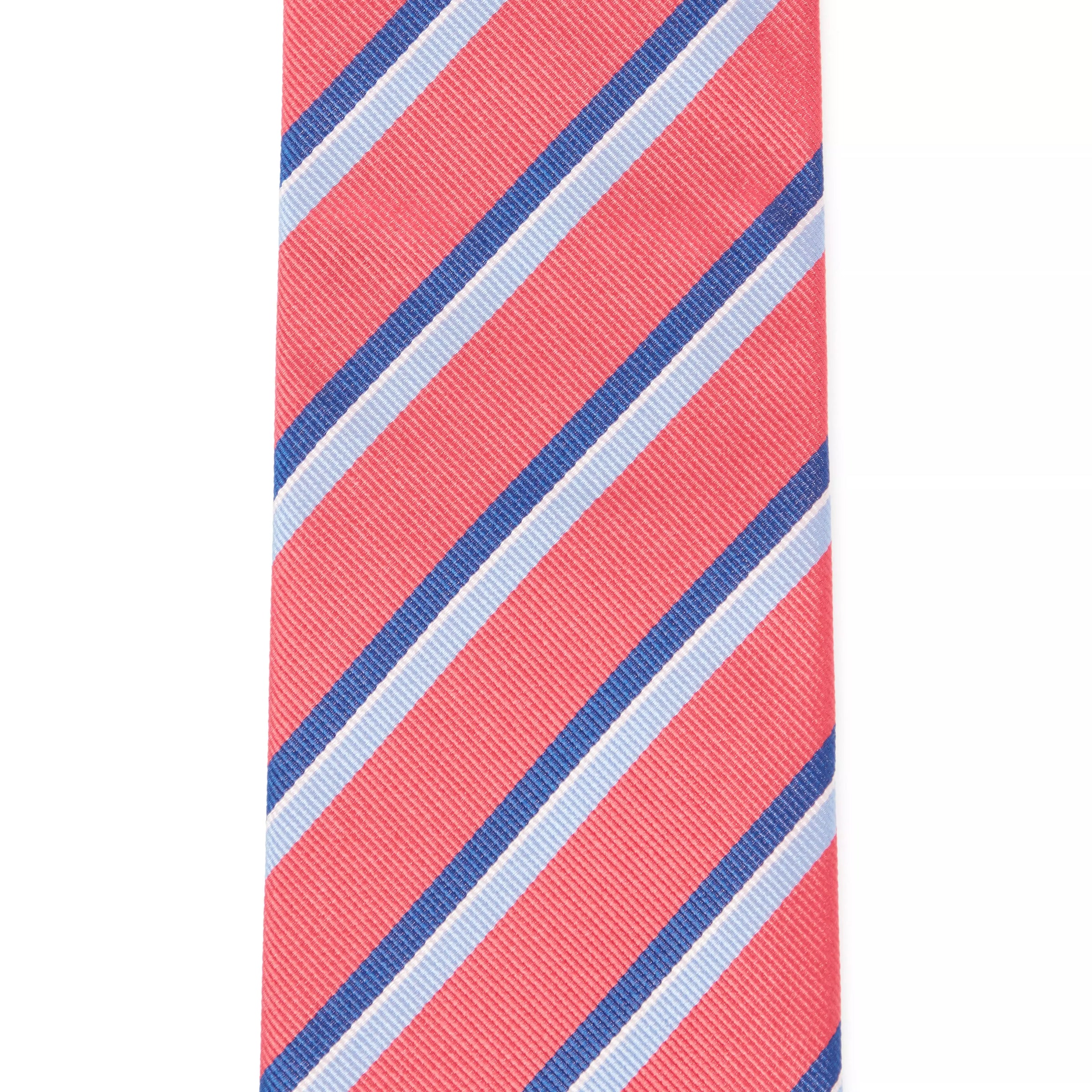 Sky Blue & Pink Regatta Stripe Silk Woven Tie