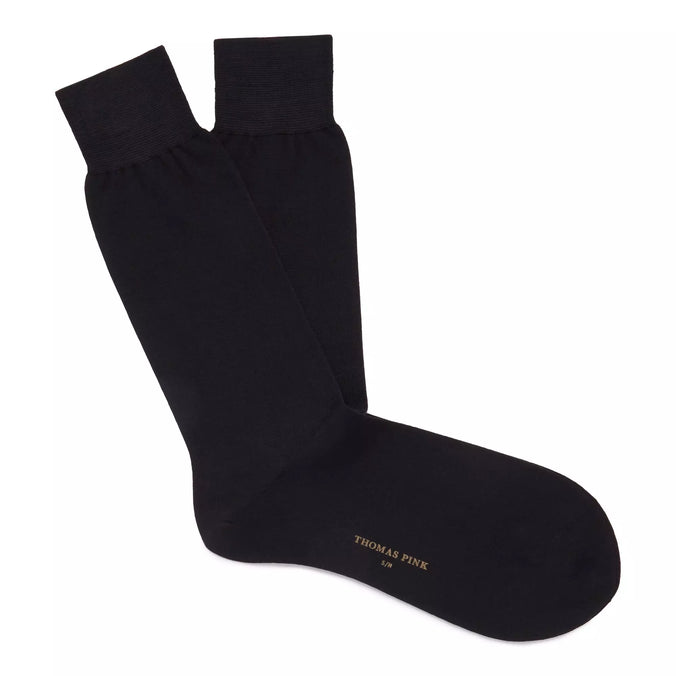 Black Mid Length Fine Merino Wool Socks