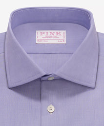 Blue Slim Fit Double Cuff End on End Formal Shirt