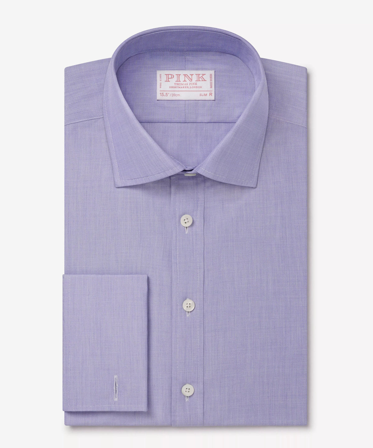 Blue Slim Fit Double Cuff End on End Formal Shirt