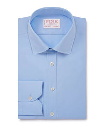 Pale Blue Tailored Fit Double Cuff Ramses Poplin Formal Shirt