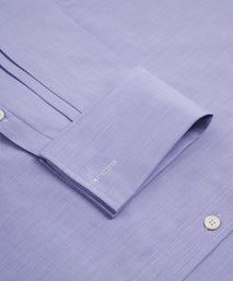 Blue Slim Fit Double Cuff End on End Formal Shirt