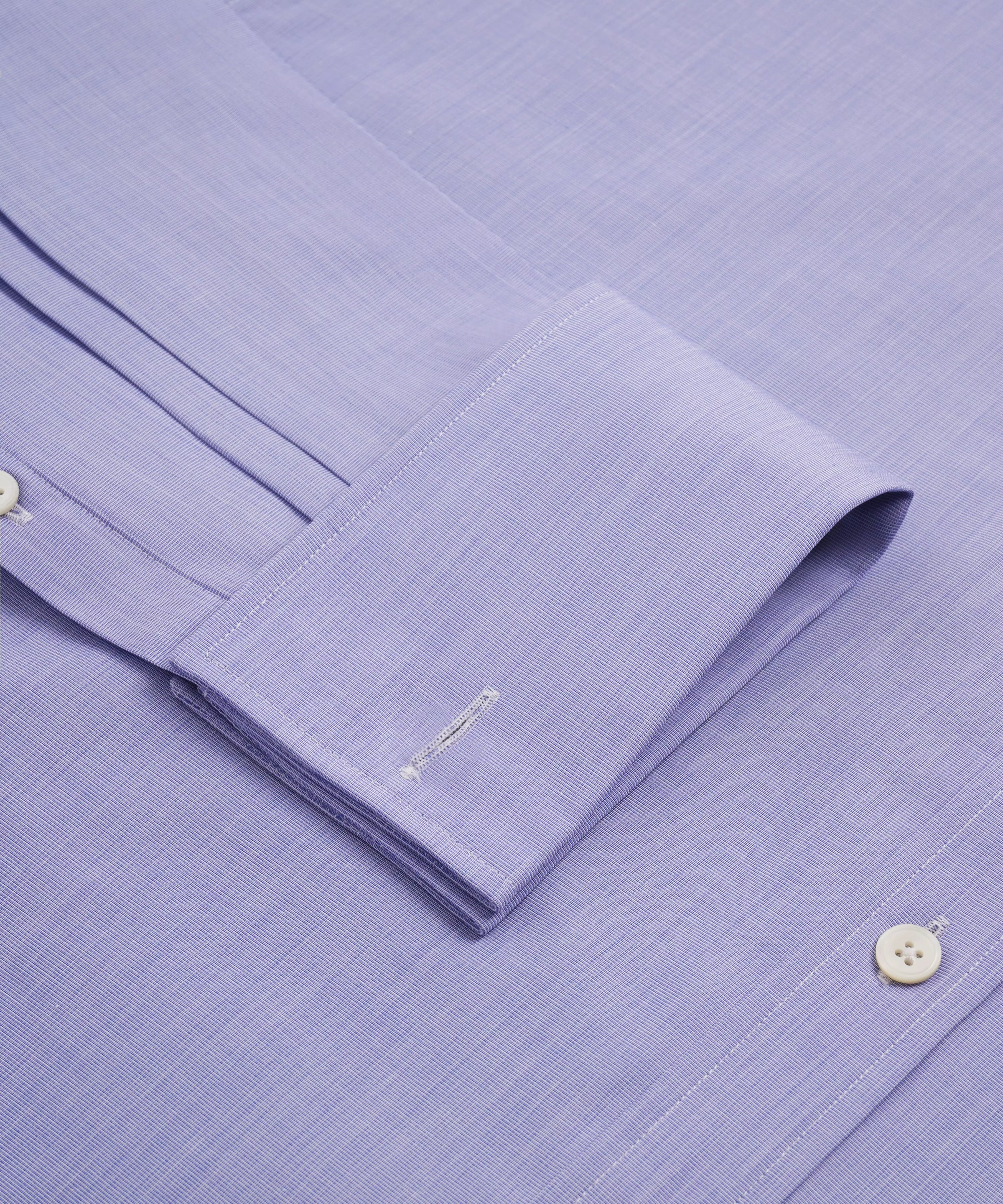 Blue Slim Fit Double Cuff End on End Formal Shirt