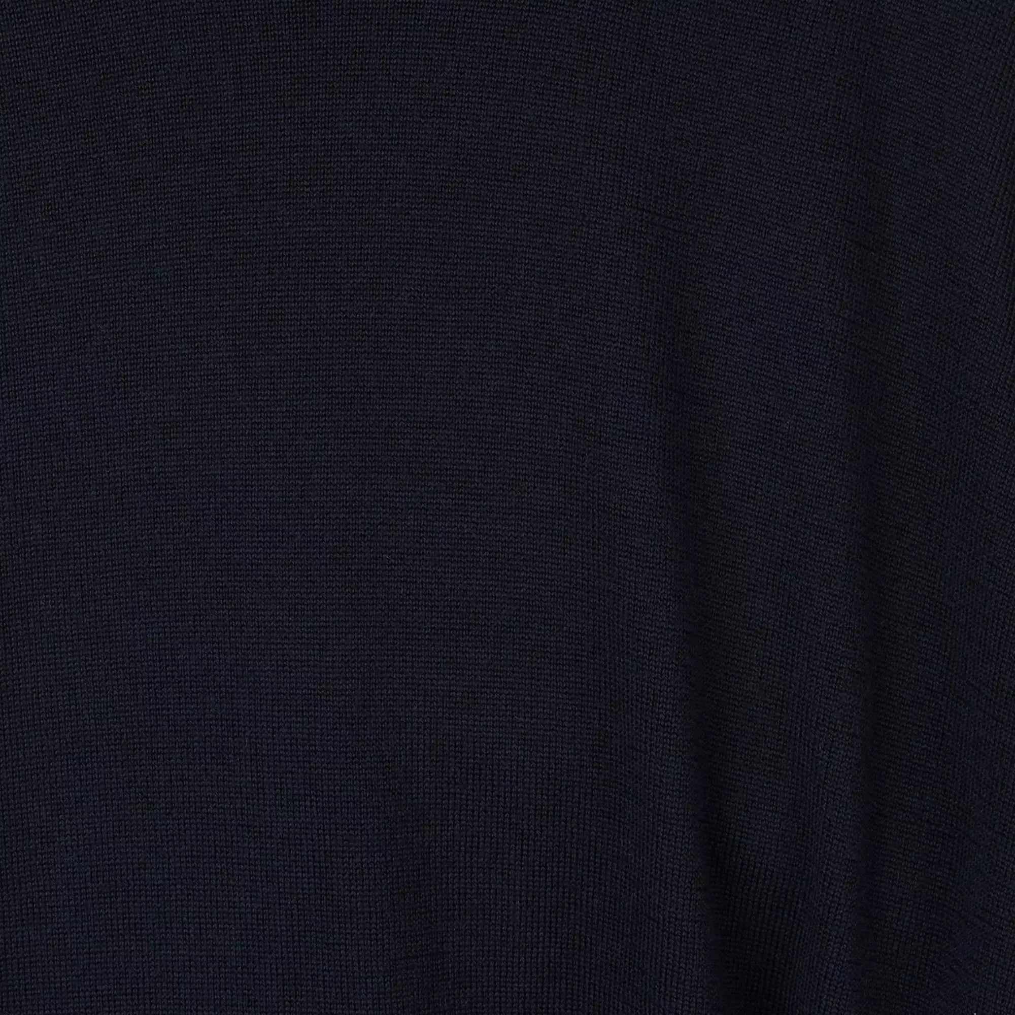 Navy Blue Merino Wool Crew Neck Sweater